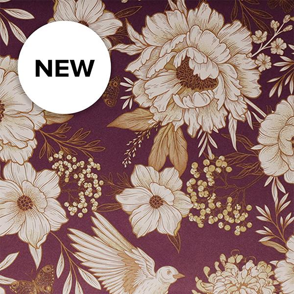Wrapping paper 3697 Purple Winterbloom, 100 m