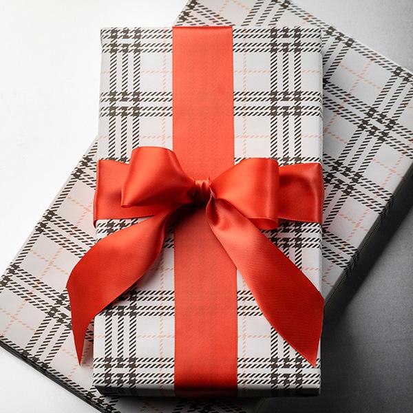Wrapping paper 3722 Flannel Checked cream55cm x 100m