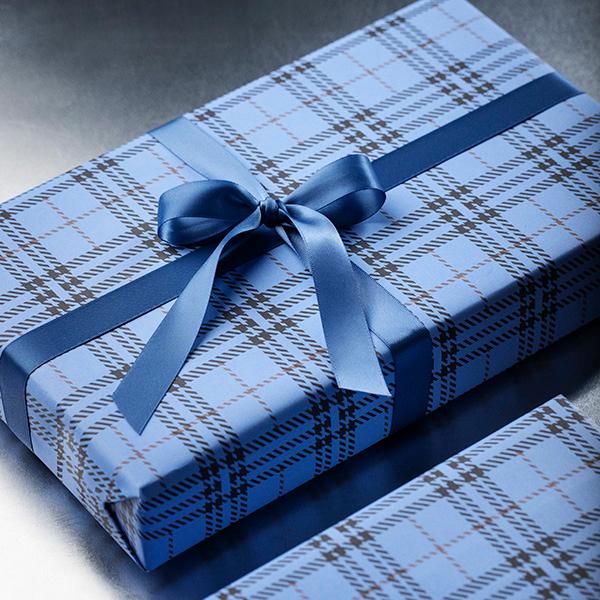 Wrapping paper 3723 Flannel Checked blue  55cm x 100m