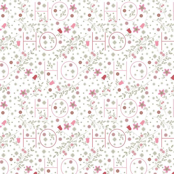 Christmas Paper 6403 White Red HO HO