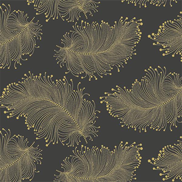 Christmas Paper 6435 Black Feather 55 cm x 100 m