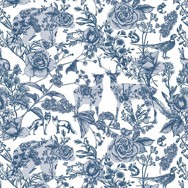 Julepapir 6453 Graceful Forest Blue