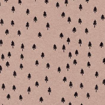 Christmas paper 6520 Small Christmas trees Coffee 55 cm x 100m