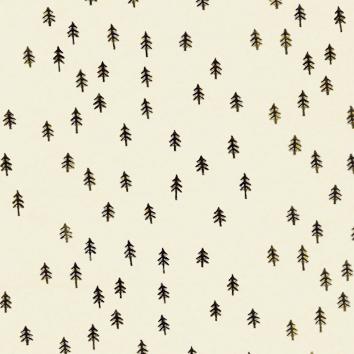 Christmas paper 6521 Small Christmas trees Beige 55 cm x 100m