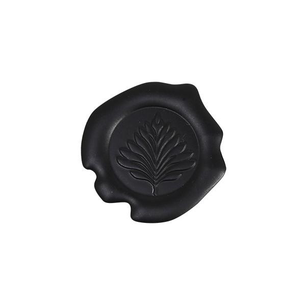 Sealing label Leafs mat black 90 pcs