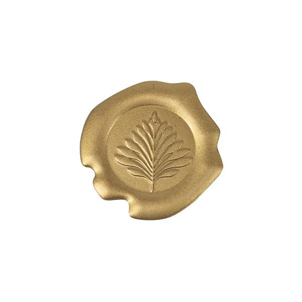 Sealing label Leafs mat gold 90 pcs