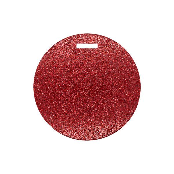 To & From round Ø 80mm Red Glitter  90 pcs.