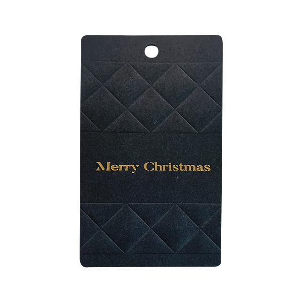 Merry Christmas Tag 3D embossed black  90 pcs.