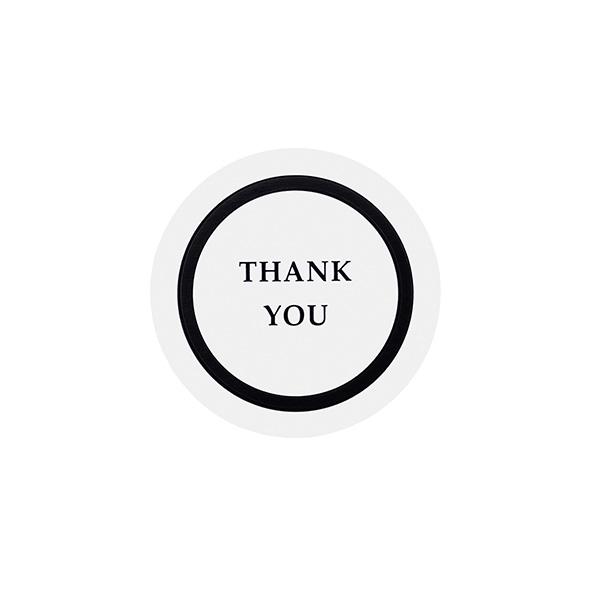 Label Thank You Ø55 mm. Black 200 pcs.