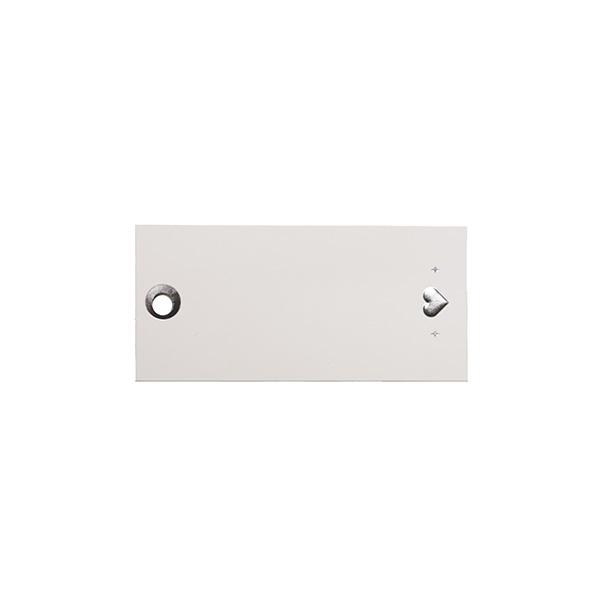 Hang tag 40x85mm white with silver foil 90 pcs