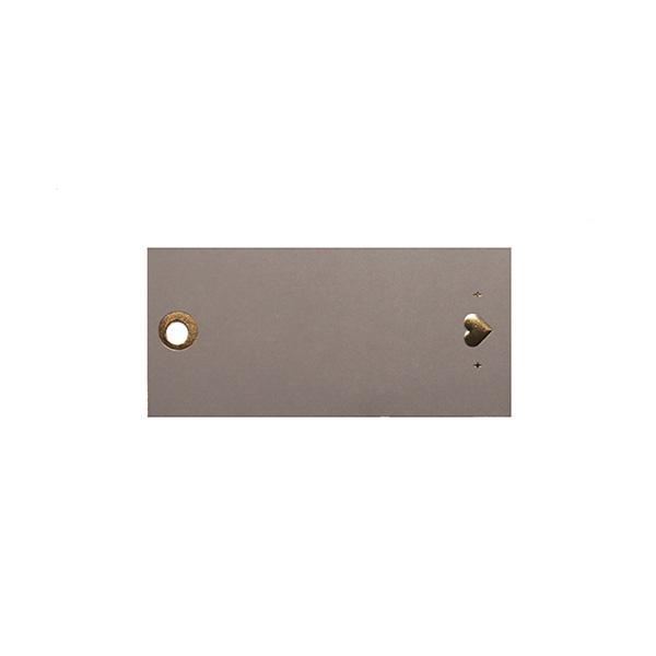 Hang tag 40x85mm Nougat with gold foil 90 pcs