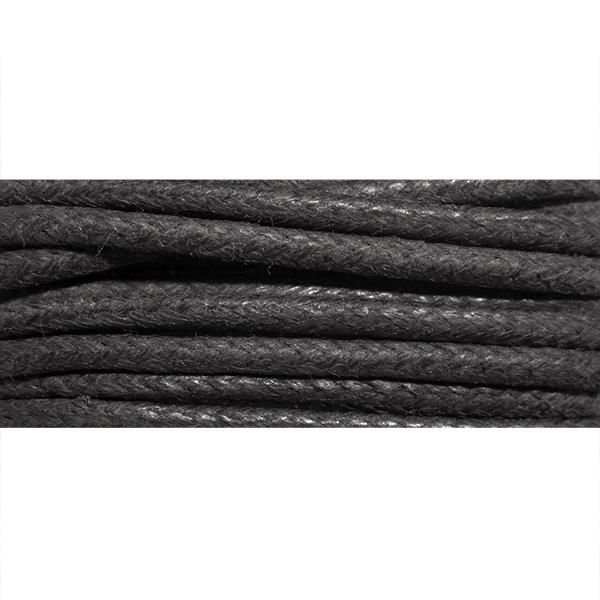 Cottonstring Waxed Black 2mm x 100m