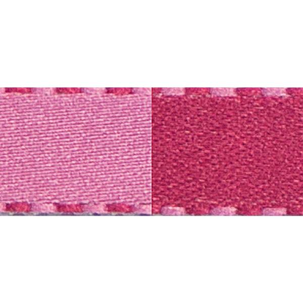 Silk ribbon 9mm 2 colored Pink/Raspberry