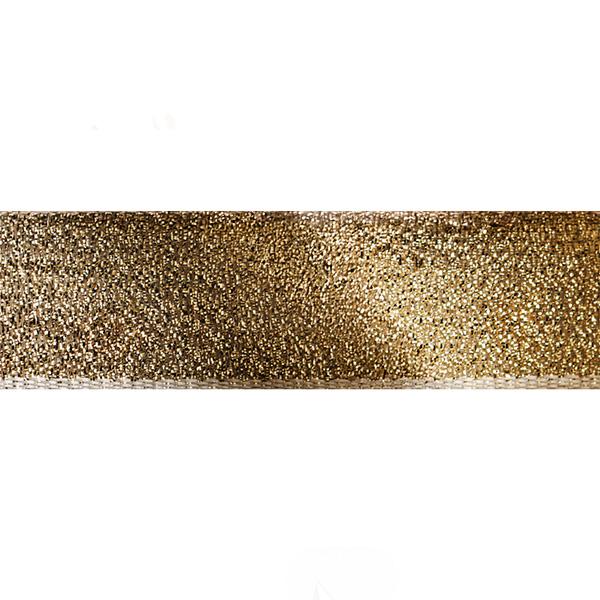 Giftribbon gold with glitter edge 18mmx90 mtr