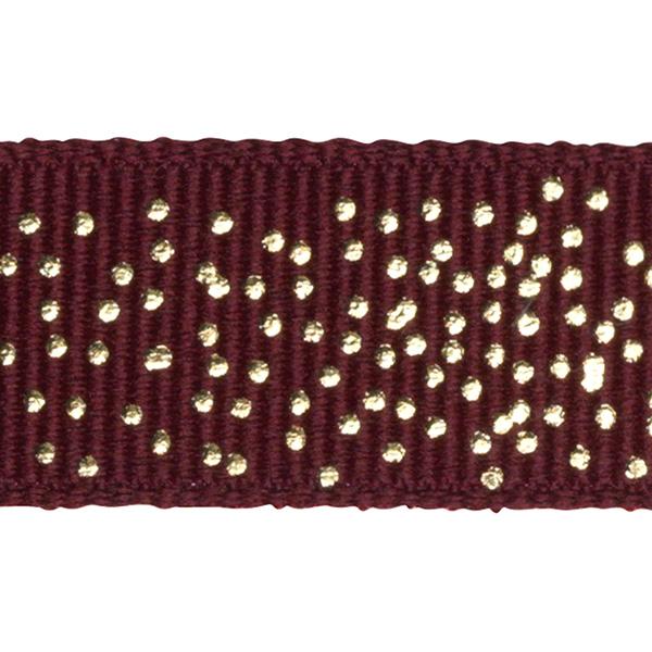 Gift ribbon Burgundy with gold dots