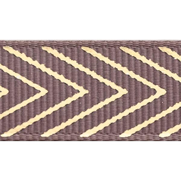 Gift ribbon Antique Mauve w gold zigzag