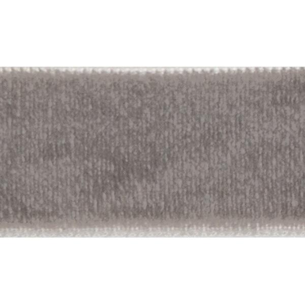 Velour ribbon 15 mm Grey 90m