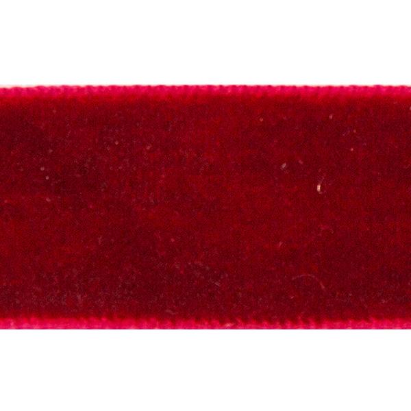 Velour ribbon 15 mm Red 90 m