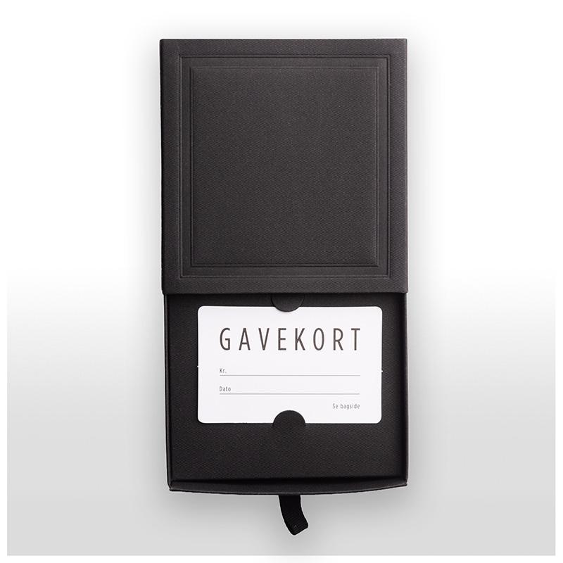 Giftcard box black w frame 110x110x30mm
