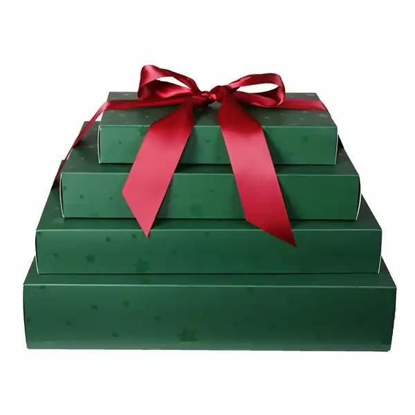 Gaveæske Jul Grøn UV stjerne Str 43