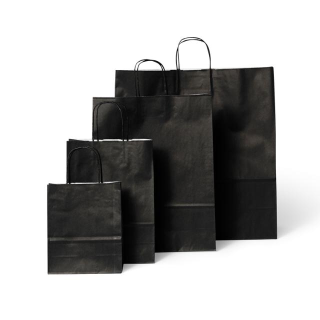 Paper bag Kraft Black Twist 22x10x31cm