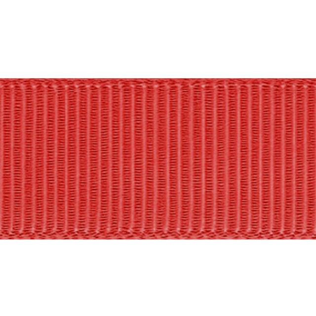 Ribbet silkebånd, Red, 16 mm