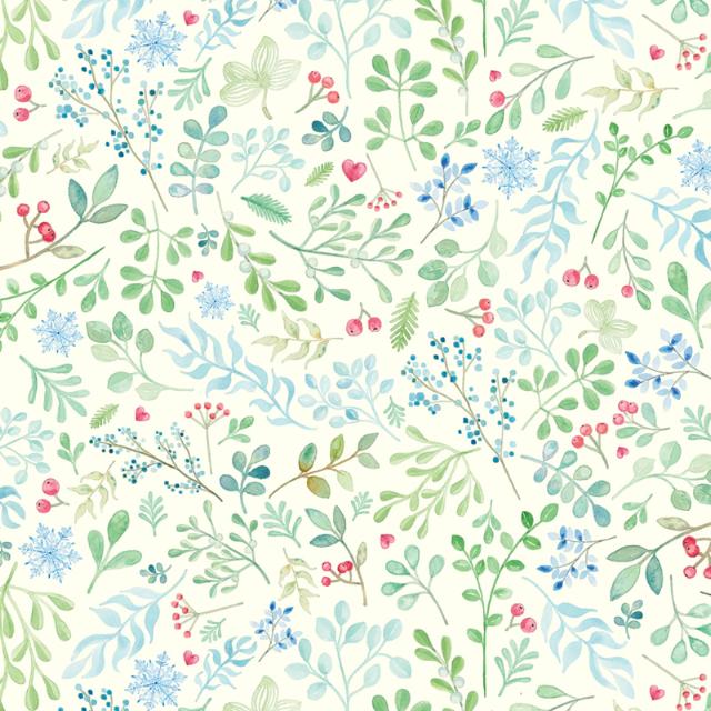 Wrapping Paper, Light Winter Leaf, 57 cm x 120 m