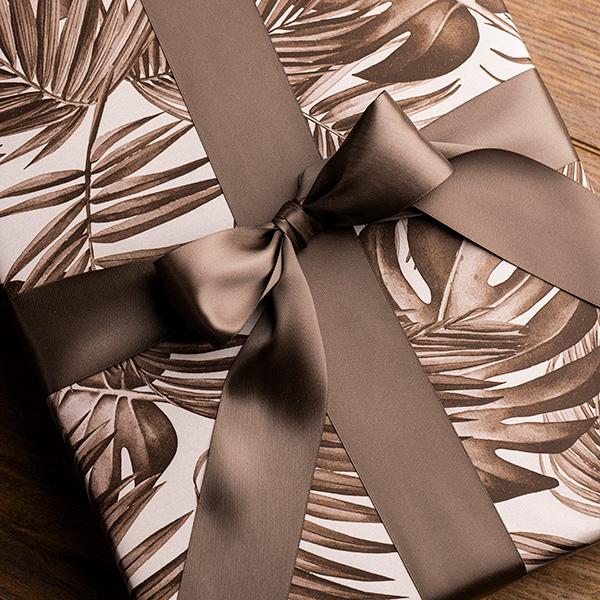 Wrapping paper 3680 Palm Leaves Brown 55cm x 100m
