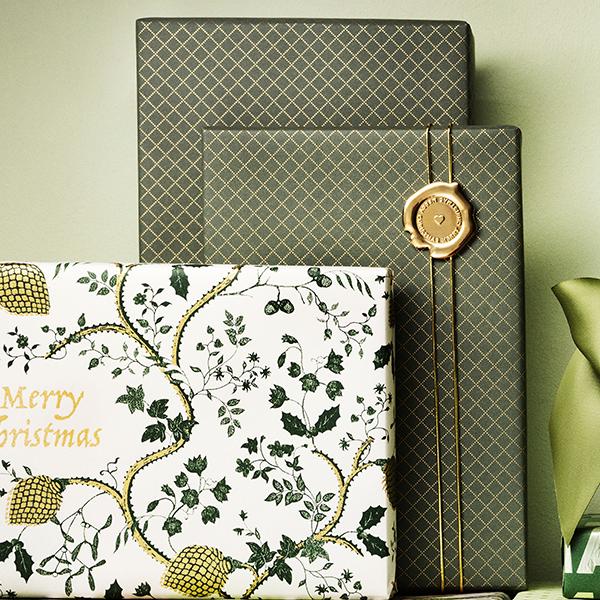 Christmas Paper 6392 Green Diamond Gold 55 x 100 cm