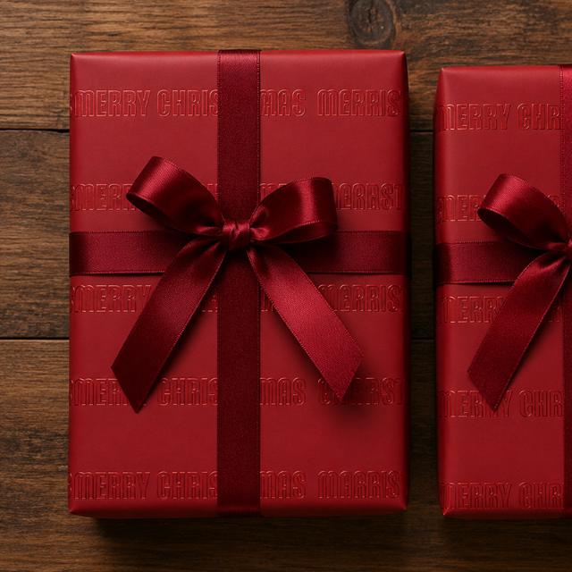 Christmas Paper 6424 Red Merry Christmas 55cm x 120m 