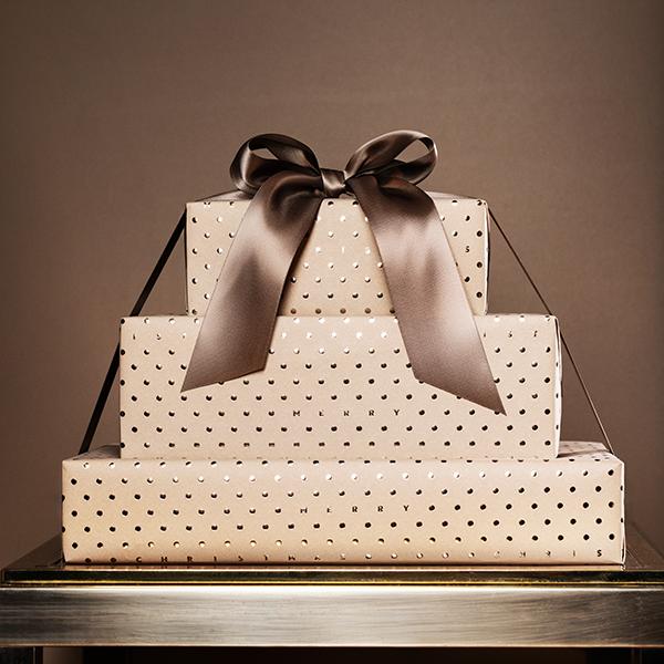Christmas Paper 6464 Light Brown X-Mas Dots  55 cm x 100 m