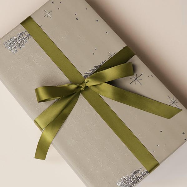 Christmas paper 6510 Forrest Star Night Grey Green 55 cm x 100 m 