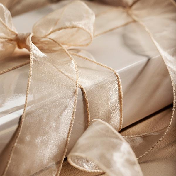 Organza ribbon Champagne 40mm x 45m