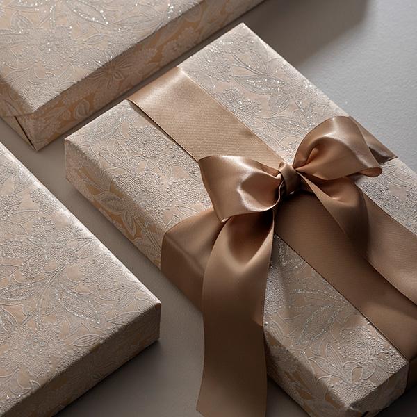 Satin ribbon 50 mm 45m. Latte